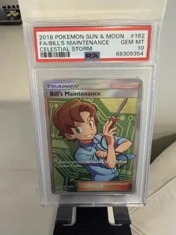 PSA GEM MT10 - 2018 Pokemon Sun & Moon FA/Bill's Maintenance Celestial Storm - Image 1
