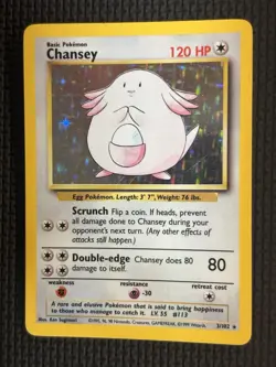 1999 Pokemon Unlimited Chansey Rare Holo #3/102 - Image 1