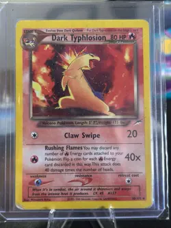 Pokemon TCG Dark Typhlosion 10/105 Neo Destiny Holo Rare Unlimited Eng Damaged - Image 1