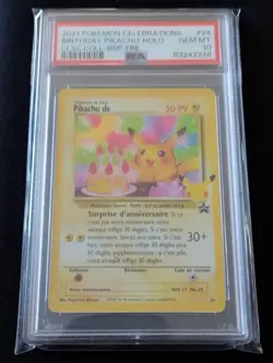 Pokemon Promo Birthday Pikachu Anniversaire No.24 Celebrations French PSA 10 M - Image 3