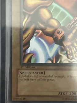 Yi-Gi-Oh Left Arm Of The Forbidden One (EXODIA) 1st edition LOB - Image 3