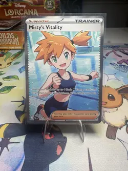 Misty’s Vitality 111/084 Ultra Rare Full Art Pitch Black Pokemon Card NM+ - Image 1
