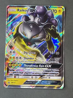 Raikou GX SM121 Promo Holo Ultra Rare Pokemon Card Sun & Moon MP - Image 1