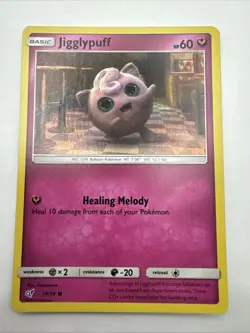 14/18 Jigglypuff Common Foil: Pokemon Trading Card Game Detective Pikachu - Image 1