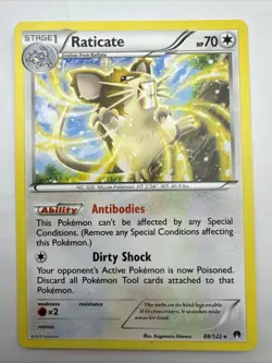 Pokemon Card Raticate Breakpoint Rare 88/122 Near Mint - Image 1