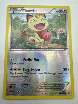 Meowth 67/108 EXC Pokemon Cards XY - Roaring Skies Reverse Holo Rare Vintage - Image 1