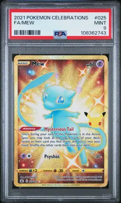 Mew 025/025 Celebrations Full Art PSA 9 Pokemon Card - Image 1