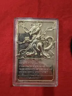 1999 Pokemon 23k Gold Plated Mewtwo Burger King Trading Card - Image 2
