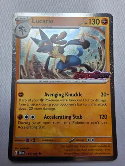 Lucario (Scarlet & Violet Stamp) Holo Uncommon Miscellaneous Cards & Products 11 - Image 1