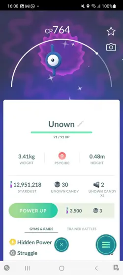 Pokemon Go Shiny Unown i - Image 1