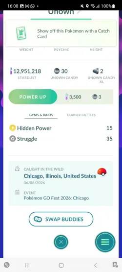 Pokemon Go Shiny Unown i - Image 2