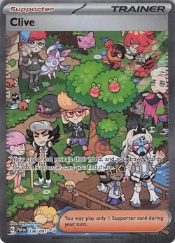 2024 POKEMON PALDEAN FATES CLIVE HOLO SPECIAL ILLUSTRATION RARE NM # 236/091 - Image 1