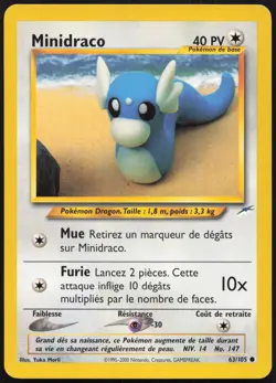 Carte Pokemon Minidraco 63/105 Neo Destiny Francais - Image 1