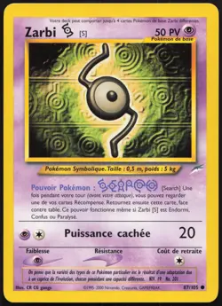 Carte Pokemon Zarbi S 87/105 Neo Destiny Francais - Image 1