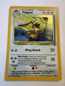 1999 Pokemon PIDGEOT Jungle Set HOLO Foil Rare Unlimited Edition Card 8/64 - Image 1