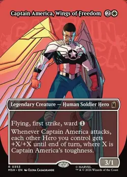 Captain America, Wings of Freedom - Foil Extended Art MSH NM MTG - Image 1