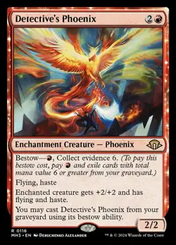 x1 Detective's Phoenix R MTG Modern Horizons 3 M/NM, English - Image 1