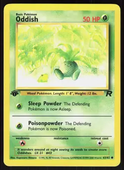Oddish 63/82 Common Team Rocket Pokemon 1st Edition NM 01-07-16 - Image 1