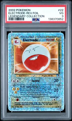 2002 POKEMON LEGENDARY COLLECTION #22 ELECTRODE-REVERSE FOIL PSA 3 - Image 1