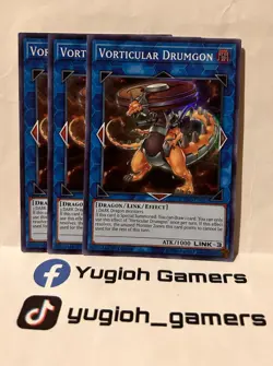 Yu-Gi-Oh Vorticular Drumgon X3 CYHO-EN041 1st Edition Super Rare LP - Image 1