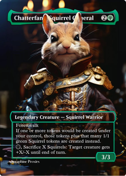 Chatterfang, Squirrel General - High Quality Altered Art Custom Cards - Image 1