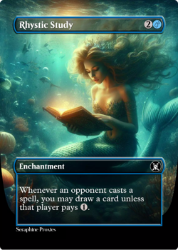 Rhystic Study - High Quality Altered Art Custom Cards - Image 1