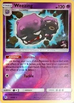 Pokemon | Hidden Fates | Weezing | 29/68 | NM Reverse Holo - Image 1