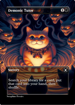 Demonic Tutor - High Quality Altered Art Custom Cards - Image 1