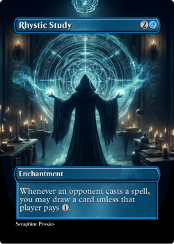 Rhystic Study - High Quality Altered Art Custom Cards - Image 1