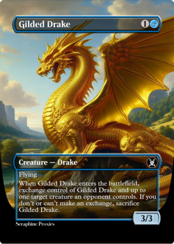 Gilded Drake - High Quality Altered Art Custom Cards - Image 1