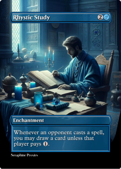 Rhystic Study - High Quality Altered Art Custom Cards - Image 1