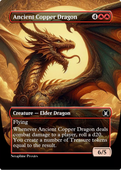 Ancient copper Dragon - High Quality Altered Art Custom Cards - Image 1