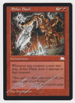 Silver Signed AEther Flash MP Weatherlight Artist Ron Spencer 1997 MTG Magic EDH - Image 1
