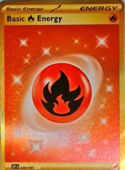 Pokemon | SV03: Obsidian Flames | Basic Fire Energy - | 230/197 | NM Holo - Image 1