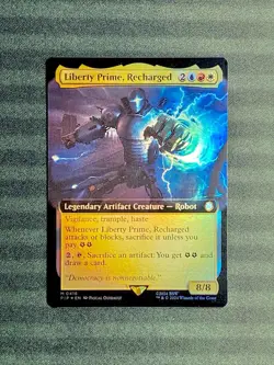 Liberty Prime Recharged Extended Art Foil M 0416 Fallout PIP MTG NM- - Image 1