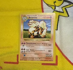 Pokemon TCG Arcanine Base Set, Shadowless Non-holo Card 23/102 MP Condition - Image 1