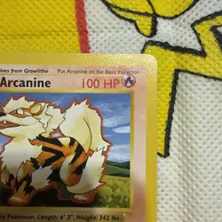 Pokemon TCG Arcanine Base Set, Shadowless Non-holo Card 23/102 MP Condition - Image 3