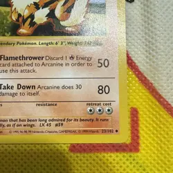 Pokemon TCG Arcanine Base Set, Shadowless Non-holo Card 23/102 MP Condition - Image 4