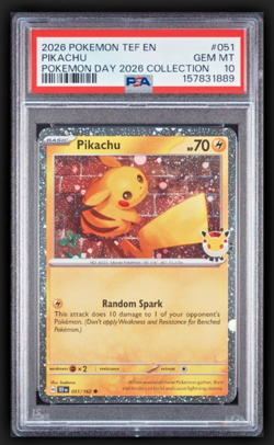 2026 Pokemon Day ~ TEF EN Pikachu #051 ~ 30th Anniversary ~ PSA 10 GEM MINT - Image 1