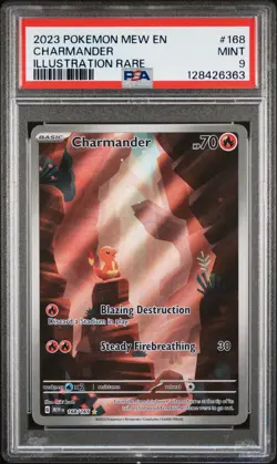 CHARMANDER 168/165 ILLUSTRATION RARE 151 PSA 9 POKEMON - Image 1