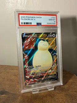 Pokemon TCG Snorlax V 197/202 PSA 10 Gem Mint Full Art Sword Shield Base - Image 2