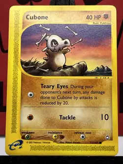 Cubone 72/147 Aquapolis Common Non Holo Pokemon Card - Image 3