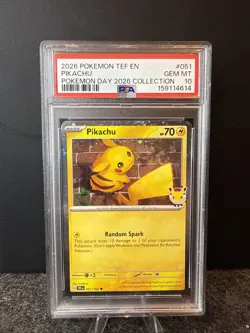 2026 POKEMON DAY PROMO TEMPORAL FORCES 051 PIKACHU PSA 10 - Image 1