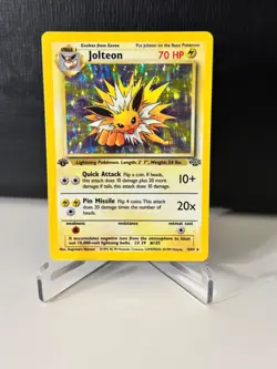 1999 Pokemon Jolteon 4/64 1st Edition Jungle Holo Rare WOTC Vintage LP - Image 1