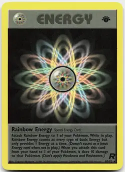 Rainbow Energy 80/82 Rare Team Rocket Pokemon 1st Edition Lightly Played - Image 1