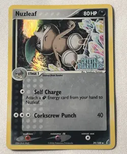 Pokemon TCG Nuzleaf 39/100 Crystal Guardians Reverse Holo English - Image 1