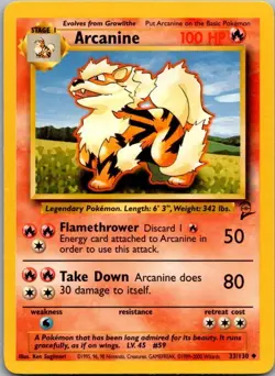 Arcanine 33/130 Uncommon Base Set 2 Pokemon Lightly Played - Image 1