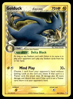 POKEMON GOLDUCK Δ HOLON PHANTOMS 43/110 UC NM/M - Image 1