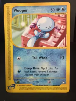 Pokemon Aquapolis Wooper 66/147 Uncommon Non-Holo LP-NM - Image 1