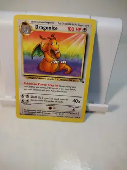 Pokemon TCG Dragonite Rare Fossil Unlimited Non-Holo Card 19/62 NM Condition - Image 1